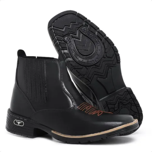 Bota Texana Botina Country Com Bico Quadrado