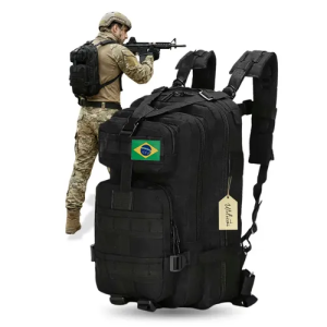 Mochila Militar Bolsa Tática Resistente 30 Litros Super Reforçada Impermeável Bandeira Brasil Brinde Utilizzei
