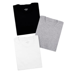 Kit 3 Camisetas Básicas Masculinas Sandrini Preto ou Sortido Algodão Premium Conforto Casual Dia a Dia (BR Alfa G R