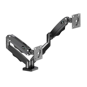 Elg, F160n, Suporte Articulado De Mesa Com Pistão A Gás E Ajuste De Altura, 2 Monitores De 17” A 35”, Com Organizador De Cabos, Capacidade De 2k