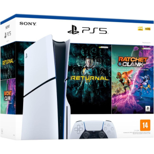 PlayStation 5 Slim com Returnal e Ratchet & Clank