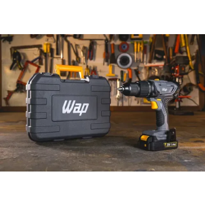 Parafusadeira E Furadeira De Impacto WAP K21 ID03 Sem Fio Com Maleta Organizadora Bivolt