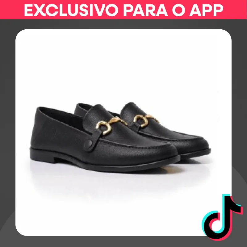 Mocassim Feminino Vittal Mara Couro Legítimo: Fivelas Douradas Leve e Macio