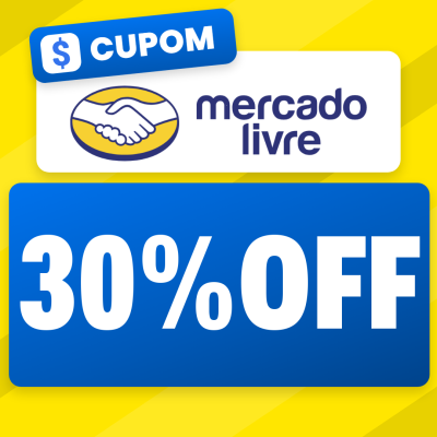 Cupom Mercado Livre: 30% OFF acima de R$ 1 (até R$ 500) em Selecionados