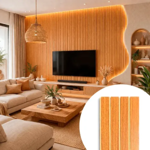 Kit com 30 Placas 3D Decorativa Ripada MDF