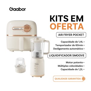Gaabor Air Fryer 1,4L Controle de Temperatura Timer Unico + Eletrodomésticos de cozinha