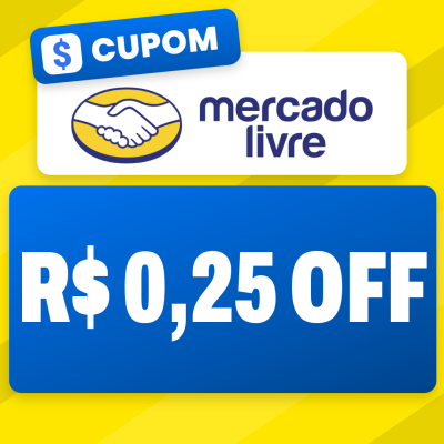 Cupom Mercado Livre: R$ 0,25 OFF acima de R$ 1 (até R$ 500) em Selecionados