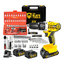 Imagem da oferta Furadeira Parafusadeira De Impacto 2 Baterias 21v + 46 Peças Amarelo 110v220v 60hz