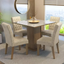 Imagem da oferta Sala Jantar Estofada Mesa Tampo Vidro 4 Cadeiras Madesa Anaju Rci Cor Rusticcremaimperial Mdja0401387gsim