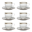 Imagem da oferta Conjunto 6 Xic Pires Ryo Maresia Off White Marrom 220ml Oxford