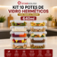 Imagem da oferta Kit 10 Potes Herméticos Vidro 640ml Starhouse Marmita Forno Micro-ondas Airfryer com 4 travas de super vedação