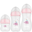 Imagem da oferta Kit 3 Mamadeiras Easy Flow Elefante Rosa 120270330ml Buba