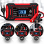 Imagem da oferta Carregador De Bateria 12v 6a Bivolt Inteligente Carro Moto Caminhão Automotivo 4ah A 100ah Com Função Reparo Display Digital Proteção Carga Emerg