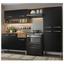 Imagem da oferta Armário de cozinha modulada completa compacta Emilly pop com armário e balcão cor rusticpreto GREM229002