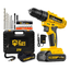 Imagem da oferta Parafusadeira Furadeira De Impacto A Bateria 21V 38” Bivolt 1400 Rpm Com Acessórios E Maleta TB-21PZW The Black Tools