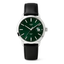 Imagem da oferta Relógio Masculino Bazeli Amazônia 40mm Couro Preto Fundo Verde Caixa Prata Com Data e Lum