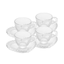 Imagem da oferta WOLFF - Conjunto 4 Xícaras de Café de Cristal com Pires Coração 85ml - Linha Pearl