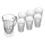 Imagem da oferta Jarra com 6 Copos Diamante 1L e 300ml Lyor de Vidro para Água Sucos Bebidas Mesa Posta Completo