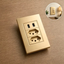 Imagem da oferta Tomada Dupla Usb Eletro Mex Espelho Parede Universal Duas portas USB 4x2 ABS 10A Embutir Dourado