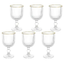 Imagem da oferta Jogo 6 Taças Versalhes Gold Vidro Canelado Borda Dourada 260ml - Click House