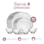 Imagem da oferta Jogo de Jantar 12 Peças New Butterfly Cristal Ecológico Lyor com Pratos Rasos Sobremesa e Bowls Lar