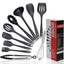 Imagem da oferta Kit 10 Utensílios de Cozinha LUMAI em Silicone e Aço Inox, Resistentes ao Calor, Antirriscos, com Espátula, Pegador, Concha e Colher, Preto