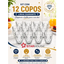 Imagem da oferta Kit 12 Copos Diamond 300ml Transparente Luxo Vidro Copo Diamante Cristal Suco Agua Vinho - Star House