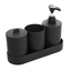 Imagem da oferta LYOR - Conjunto 4 Peças para Banheiro Preto PP e Bambu