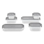 Imagem da oferta Electrolux Kit 6 Potes Herméticos De Plástico Cinza, 12,4l, Safelock, Empilhável E Modular