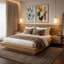 Imagem da oferta Cama CasalQueen com Cabeceira e Mesa de Apoio Samambaia CabeCasa MadeiraOriginals