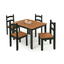 Imagem da oferta Conjunto de Mesa com 4 Cadeiras em Madeira Maciça Cor Preto Com Mel