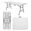 Imagem da oferta Mesa Dobrável Vira Maleta Com Alça Portátil 1.80m Para Camping Pesca Jardim Área Externa Ou Interna Salão De Festas Gourmet Cor Brancoluvinco