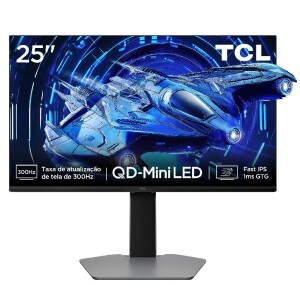 Monitor Gamer TCL 25" QLED Mini LED Full HD 300Hz HDR 25G64
