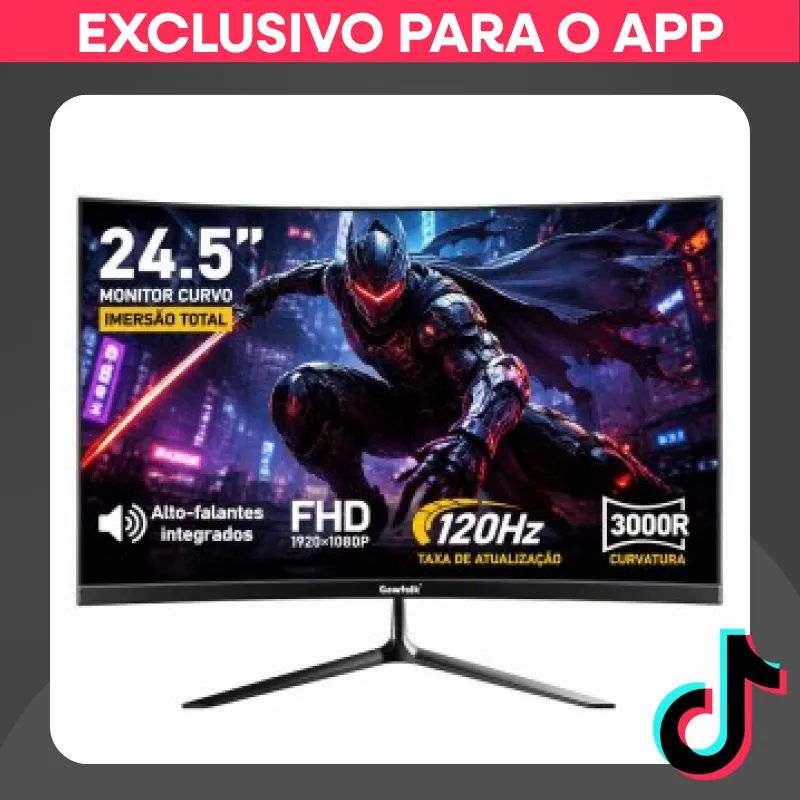 Monitor Gamer Curvo Gawfolk 24.5" Full HD 120Hz Alto-falantes