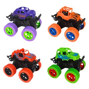 Kit 4 Carrinho Brinquedo Infantil Carro Bate Volta Monster Truck 4x4