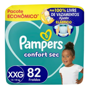 Fralda Pampers Confort Sec XXG 82 unidades
