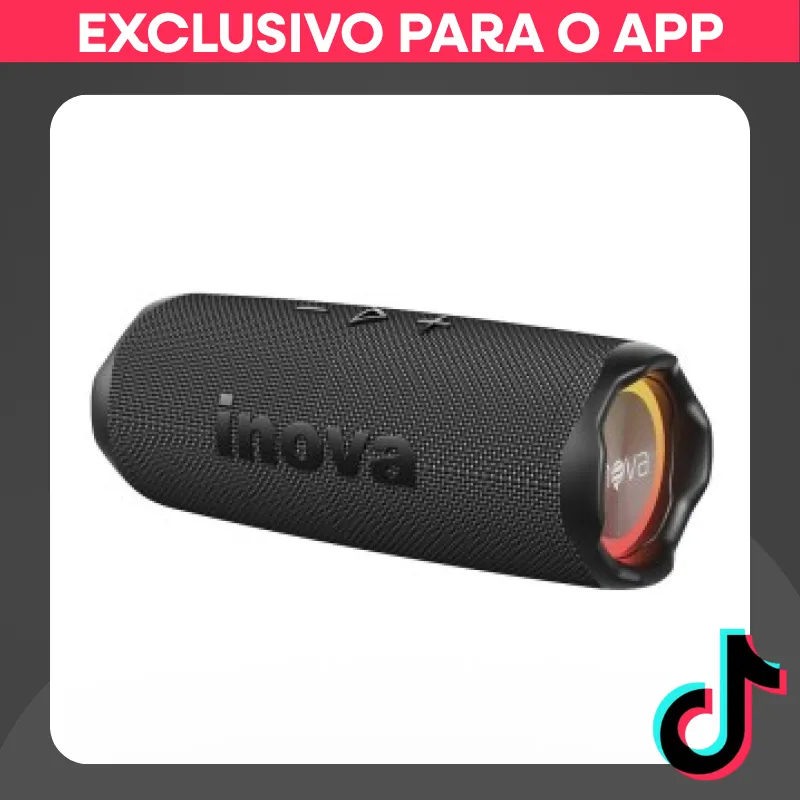 INOVA Caixa De Som Portatil Inova Caixinha Com RGB TWS Recarregável Subwoofer Potente ...