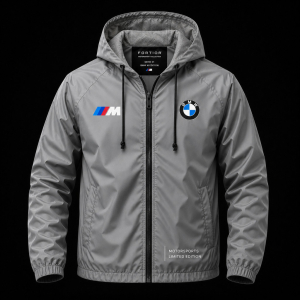 Jaqueta Corta Vento Impermeável Masculina Premium com Capuz 100% Poliéster Leve Motorsports Edition
