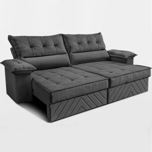 Sofá Retrátil 2,10m Molas e Espuma D33 Thunder Cama Inbox