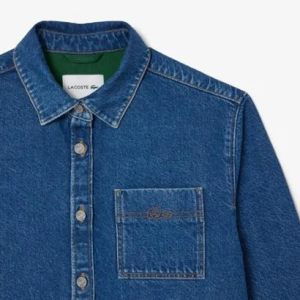 Camisa Overshirt em Denim Oversized Lacoste Feminina