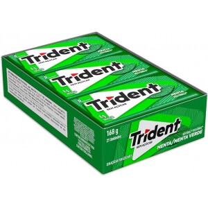 Chiclete Trident Menta Sem Açúcar - Caixa com 21 unid. de 8g