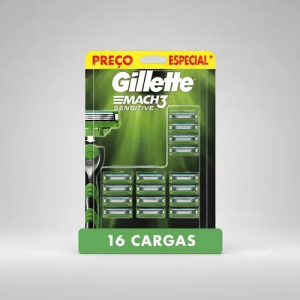 Gillette Mach3 Sensitive Com 16 Lâminas