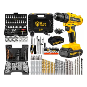 Furadeira Parafusadeira 2 Bateria 21v 10mm + 349 Acessórios