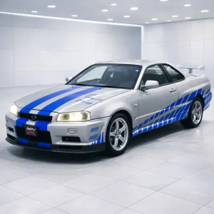 Miniatura Nissan Skyline Gt-r R34 Brian Velozes e Furiosos 1:32 Metal Colecionável Prata