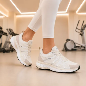 Tênis Unissex Treino Academia Sola Eva Mesh Respirável Bege 36 Br