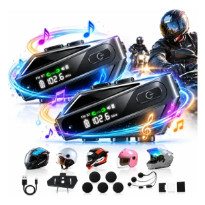 Par Intercomunicador Capacete Moto Kuerl Bluetooth Sem Fio