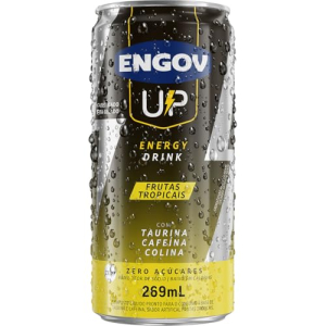 Engov Up Tropical - Bebida Gaseificada para Energia, Disposição e Melhora de Foco - Cafeína, Taurina, Arginina, Baixo em Calorias e Sódio - 269ml