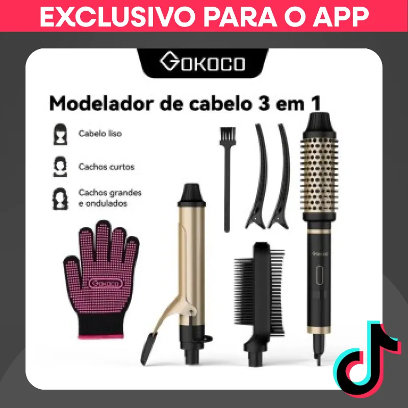 GOKOCO 3 Em 1 multifuncional paramodelar Modelador de cabelo Aparelho Cabelo liso Cacho...