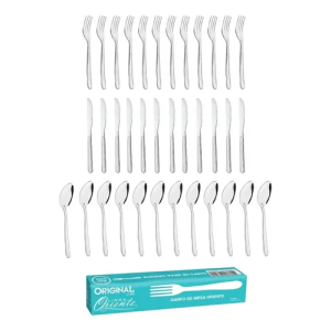 Jogo De Talheres Line Aço Inox 36 Peças Prateado