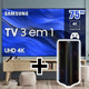 Imagem da oferta Kit Smart TV 75" UHD 4K LED Samsung 75CU7700 2023, Processador Crystal 4K + Sound Tower MX-ST45B